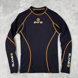 Skins Compression Long Sleeve Top Black Slim Gym Women Size L Athletic BaseLayer